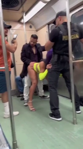 Luna Bella's steamy subway encounter with a tattooed stud porn video